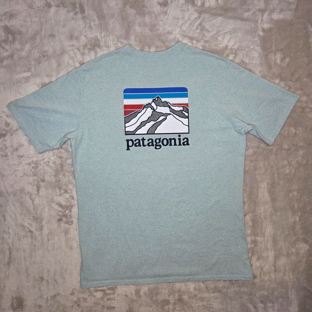 Patagonia Men's Line Logo Ridge Pocket Responsibili-Tee Size Small Mountain